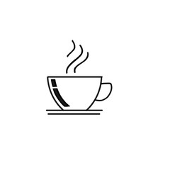 Cup of hot coffee. cup of hot tea. Hot coffee in the morning. Hot tea in line art style. Hot coffee in line art style.