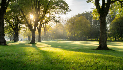 Morning Sun in a Public Park