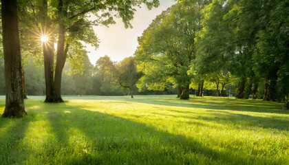 Fototapeta premium Morning Sun in a Public Park