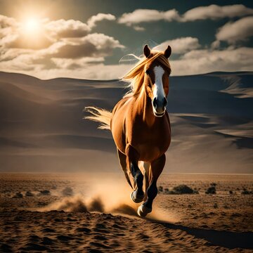 Horse running on the earth
