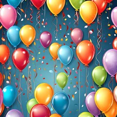 Holiday Background with Balloons. Can be used for advertisment, promotion and birthday card or invitation. Vector Illustration