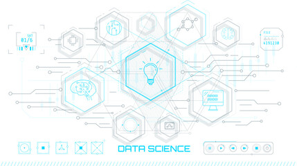 Artificial intelligence, machine learning technology concept.