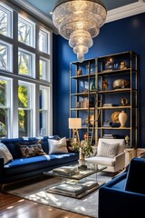 Modern and simple livingroom interior, suitable for catalog cover photos in magazines or advertisements. Generative AI