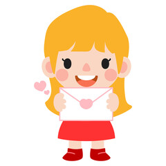 happy valentines day teen couple clipart. Romantic girl and boy giving heart balloon gift