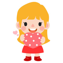 happy valentines day teen couple clipart. Romantic girl and boy giving heart balloon gift