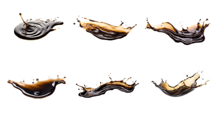 Collection of PNG. Puddle of balsamic vinegar isolated on a transparent background.