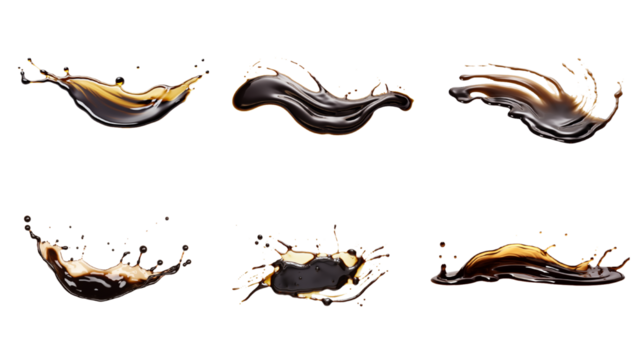 Collection of PNG. Puddle of balsamic vinegar isolated on a transparent background.