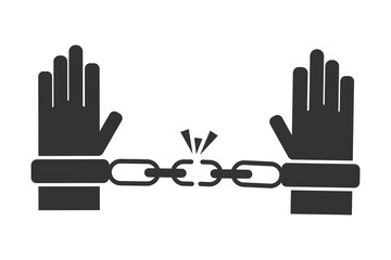 link break chain break icon. strength vector ilustration.