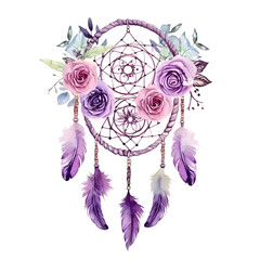 Purple dream catcher and rose