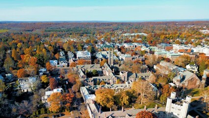 Beautiful Foliage of New England, Golden Fall Landscape, Princeton University, Ivy League Campus