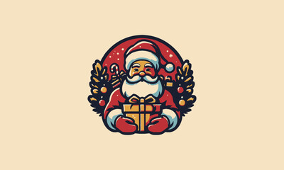Christmas Santa vector logo icon design  