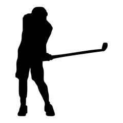 silhouette of person playing golf