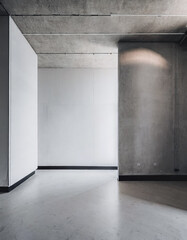 Minimalist Architecture - Modern Building With Empty Space in Grey Concrete