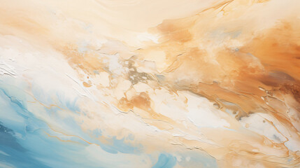 Oil painting abstract drawing top view of desert