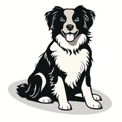 Border Collie silhouettes and icons. black flat color simple elegant Border Collie animal vector and illustration.