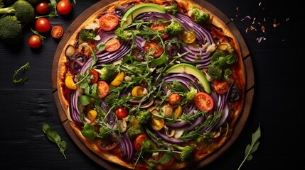 Explore the textures and colors of a California Veggie Pizza, where the balance of ingredients mirrors the diversity of the Californian landscape.