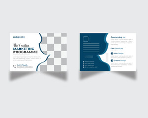 Corporate business or marketing agency postcard template