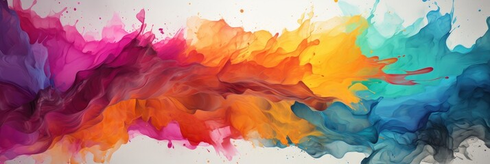Fototapeta na wymiar Art Acrylic Watercolor Smear Blot Painting, Banner Image For Website, Background abstract , Desktop Wallpaper