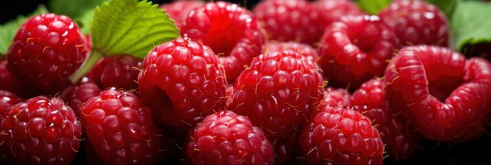 Background Fresh Sweet Red Raspberries Arranged, Banner Image For Website, Background abstract , Desktop Wallpaper