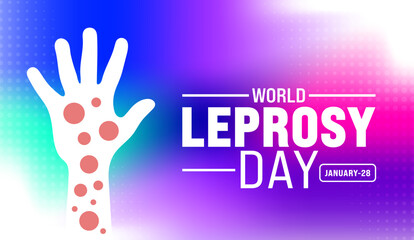 World Leprosy Day background design template use to background, banner, placard, card, book cover,  and poster design template with text inscription and standard color. vector illustration.
