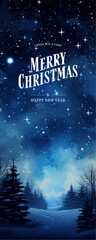 Fototapeta premium Merry Christmas and Happy New Year greeting card template.