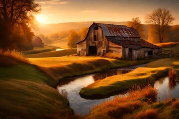 sunrise over the river