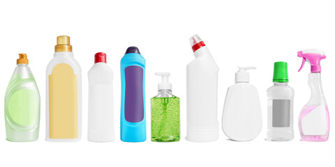 Household chemicals bottles