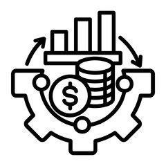 Turnover line icon illustration vector graphic