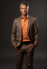 Fototapeta premium Portrait of a man, A man with Brown Skin, 50 years old, removable background, Generative AI 