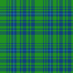 Tartan Green Blue Plaid Pattern Seamless. Checkered fabric texture for flannel shirt, skirt, blanket
