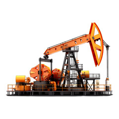 Oil pump jack. Transparent background or PNG file. Generated by AI	
