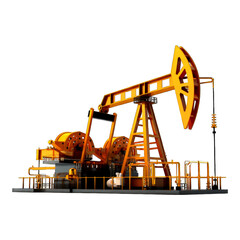 Oil pump jack. Transparent background or PNG file. Generated by AI	
