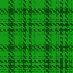 Green Tartan Plaid Pattern Seamless. Checkered fabric texture for flannel shirt, skirt, blanket
