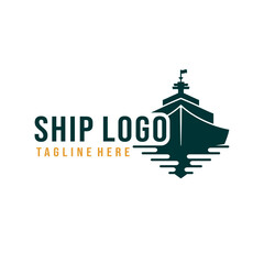 Naklejka premium Cruise Ship Vintage Logo Design