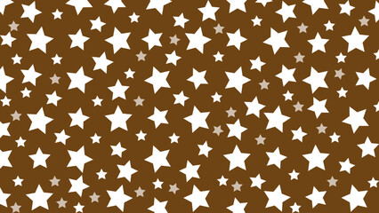 Brown seamless pattern with white stars