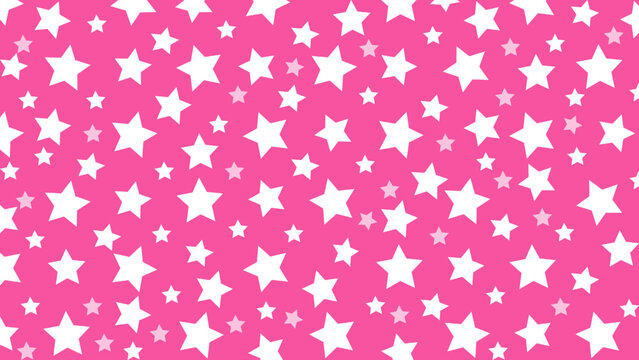 Pink seamless pattern with white stars