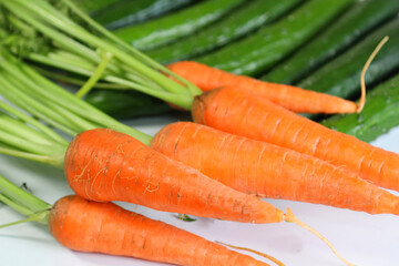 にんじんの収穫　畑で掘り出した新鮮人参