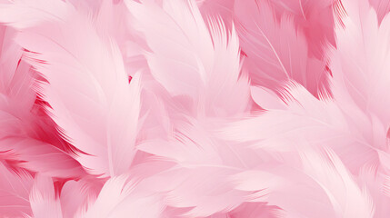 Fototapeta na wymiar Pink pattern with feathers. Pink background
