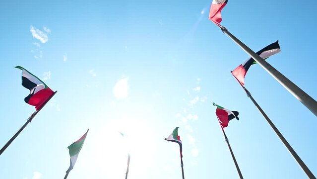Seven Flag Hoisted to represent Union of Seven Emirates in UAE