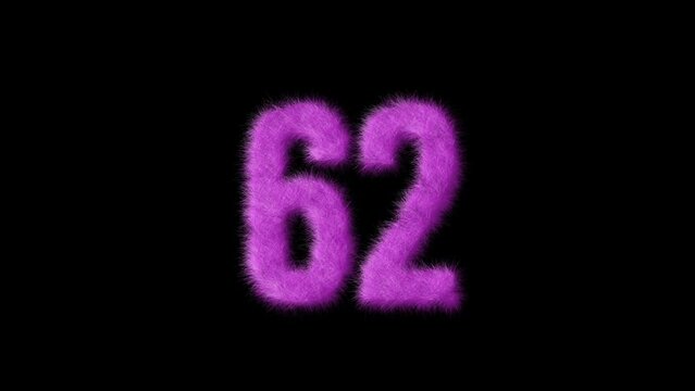 Pink furry number 62 with alpha channel, furry number, barbie