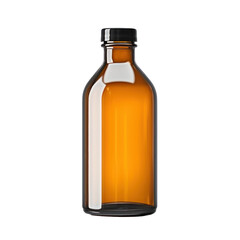 amber glass bottle mockup isolated on transparent background,transparency 