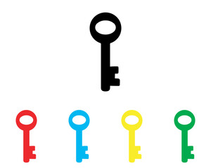 Key icon vector. Key icon sign symbol in trendy flat style. Set elements in colored icons. Key vector icon illustration isolated on white background