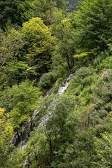 Fototapeta na wymiar Kuzalan waterfall. Kuzalan Waterfall located in Giresun Turkey is a touristic place. Türkiye tourist places