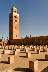 La mosche e il minareto di Koutoubia. Medina di Marrakech. Marocco