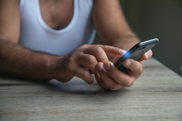 Person holding black smartphone. Technology. Lifestyle