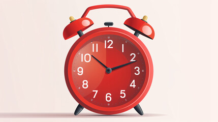 Red alarm clock vector illustration. Red alarm clock