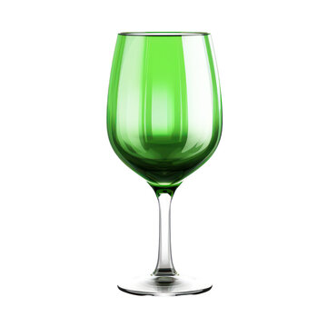 Green glass isolated on transparent background,transparency 