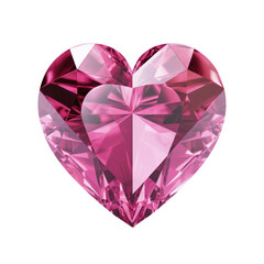 Dark pink heart diamond isolated on transparent background,transparency 