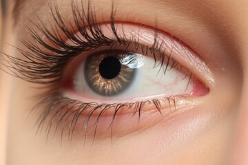 Beautiful Laminated Eyelashes Closeup