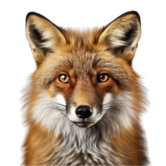 Fototapeta premium Fox Close-up Isolated on Transparent or White Background, PNG